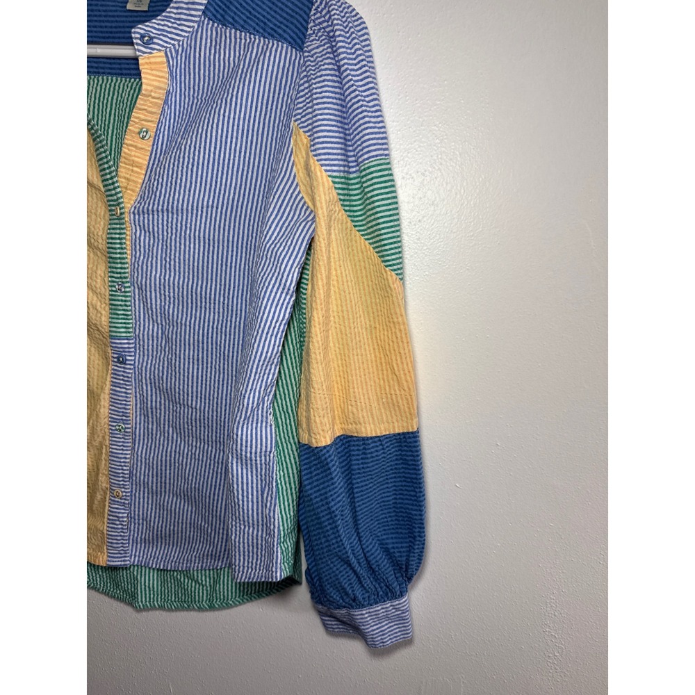 Sundance Patchwork Colorblock Striped Seersucker … - image 4